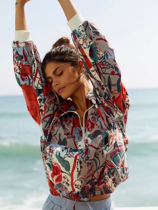Anthropologie Jackets & Blazers - Daily Practice by Anthropologie Floral Windbreaker Jacket Size Medium